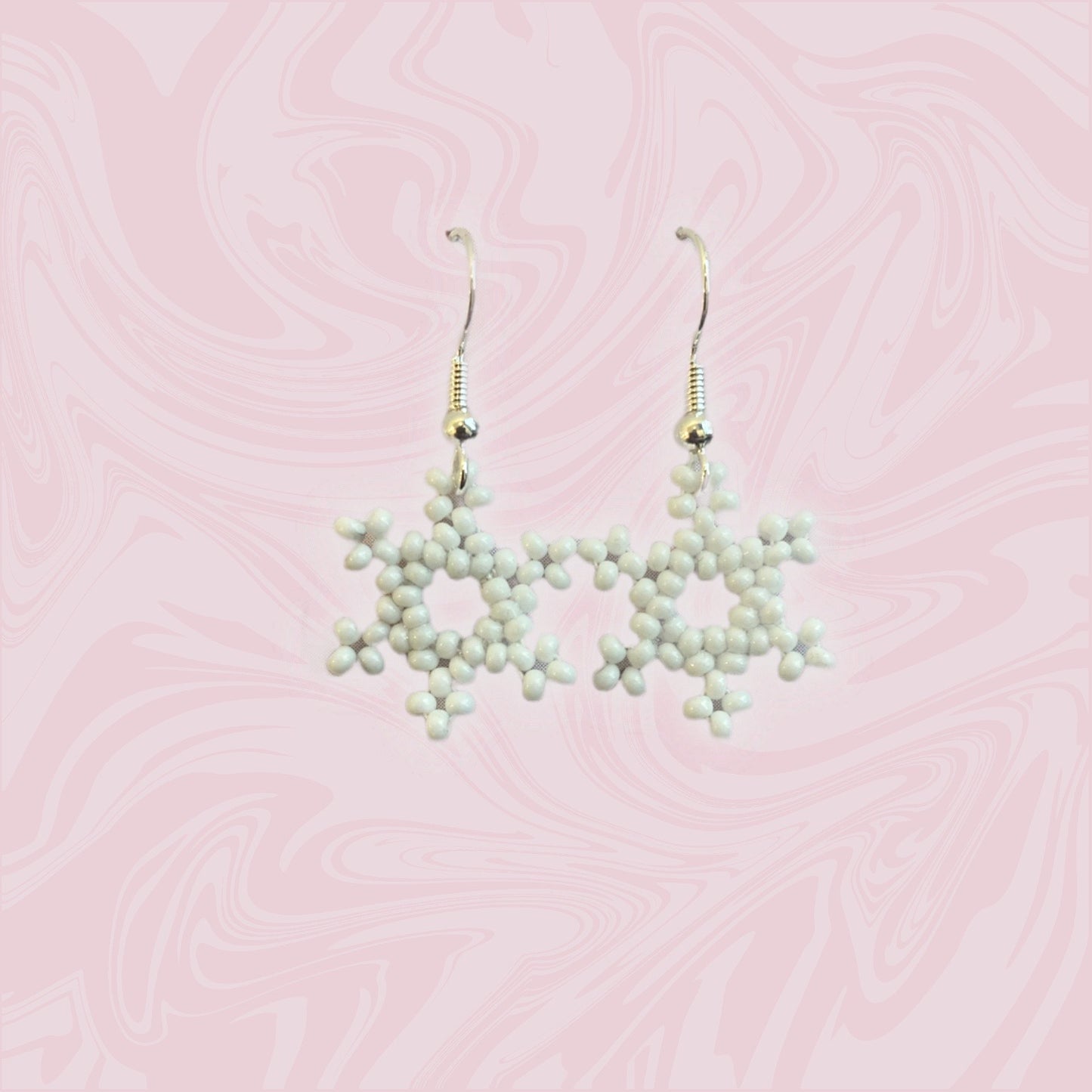 Snowflake Earrings- Gold Hooks