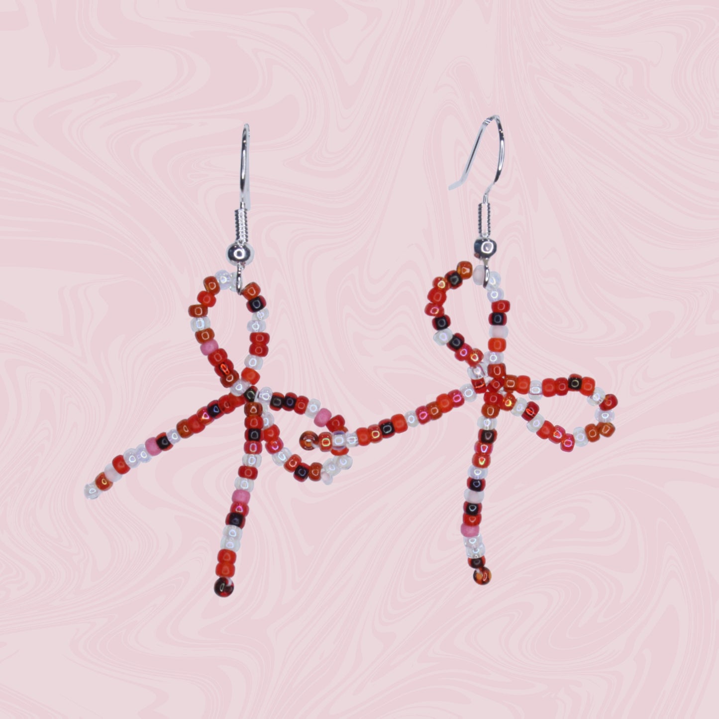 Raspberry Bow Earrings